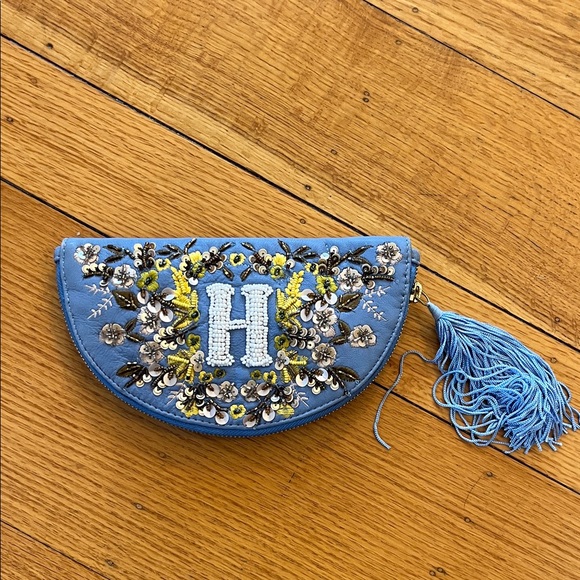 Anthropologie Blue and Gold Clutch - Picture 1 of 3